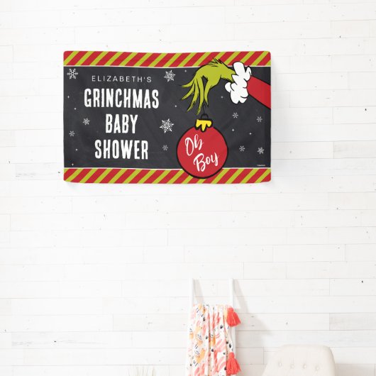 Dr. Seuss | Oh Boy Grinch Baby shower Spandoek (Insitu)