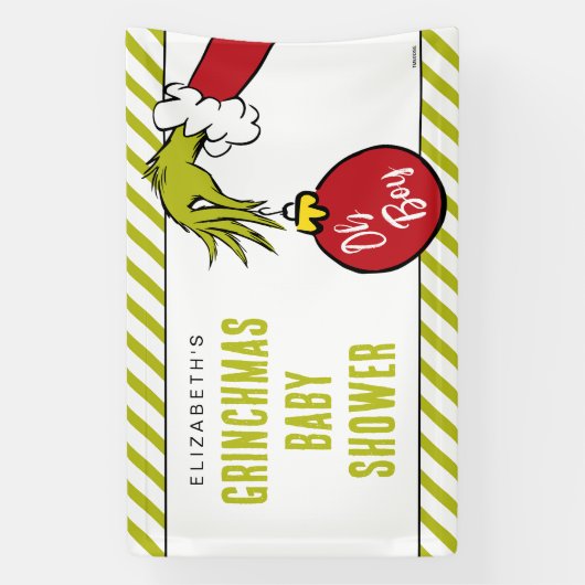 Dr. Seuss | Oh Boy Grinch Baby shower Spandoek (Verticaal)