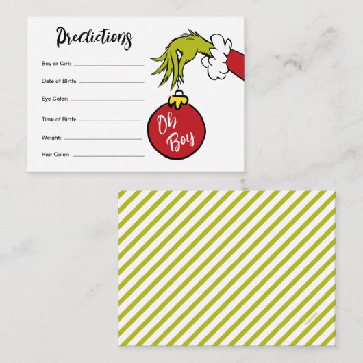 Dr. Seuss | Oh Boy Grinch Baby voorspellingen Informatiekaartje (Voorkant / Achterkant)