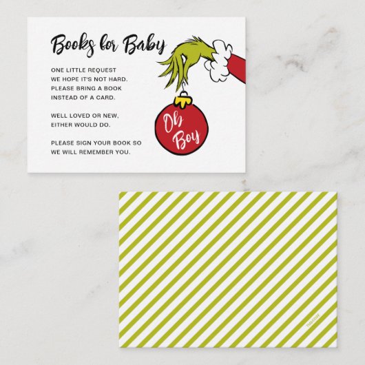 Dr. Seuss | Oh Boy Grinch Boeken voor Baby Informatiekaartje (Voorkant / Achterkant)