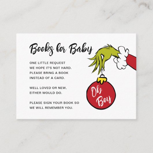 Dr. Seuss | Oh Boy Grinch Boeken voor Baby Informatiekaartje (Voorkant)