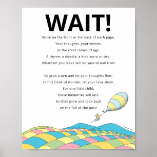 Dr. Seuss   Oh, de plaatsen Gast boek bord Poster