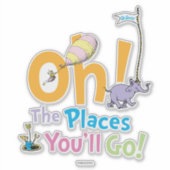 Dr. Seuss| Oh, de plaatsen waar je gaat! Sticker (Voorkant)