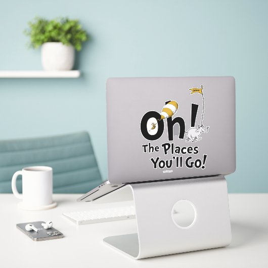 Dr. Seuss | Oh, de plaatsen waar je heen gaat! ret Sticker (Laptop op bureau)