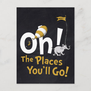 Dr. Seuss Oh, de Plaatsen Waar je Heengaat! Retr Briefkaart