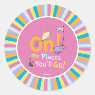 Dr. Seuss   Oh, de plaatsen waar je zult gaan! Ronde Sticker