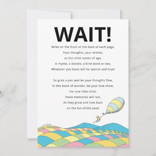 Dr. Seuss | Oh, het bordje van het gastenboek Kaart (Voorkant)