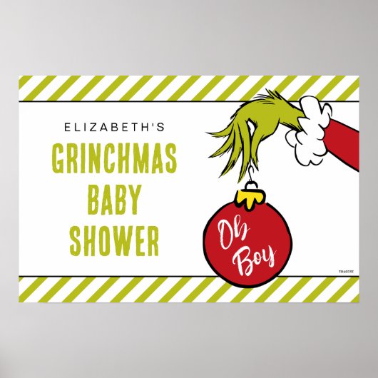 Dr. Seuss | Oh jongen Grinch Baby Shower Poster (Voorkant)