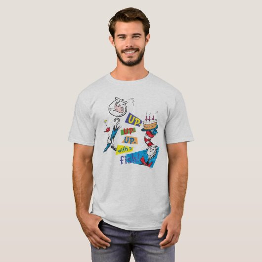 Dr. Seuss| Omhoog met een vis T-shirt (Voorkant volledig)