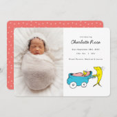 Dr. Seuss | One Fish - Aankondiging geboorte meisj (Voorkant / Achterkant)