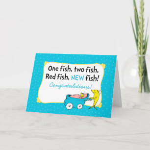 Dr. Seuss   One Fish - Baby Boy Gefeliciteerd Kaart