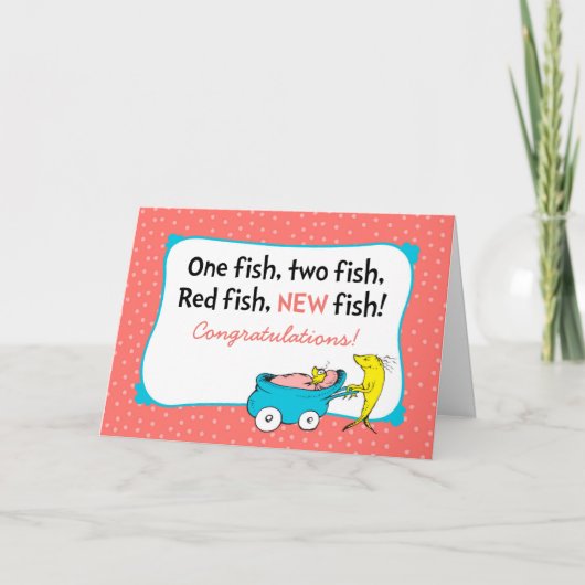 Dr. Seuss | One Fish - Baby Girl Gefeliciteerd Kaart (Voorkant)
