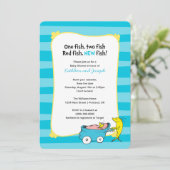 Dr. Seuss | One Fish - Boy Baby shower Invitation Save The Date (Staand voorkant)