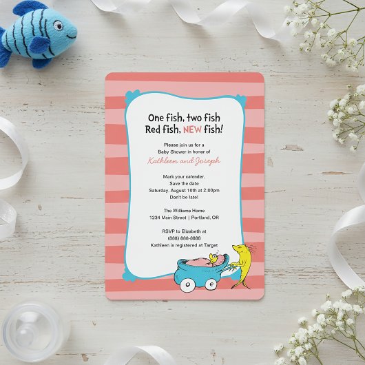 Dr. Seuss | One Fish - Girl Baby shower Kaart