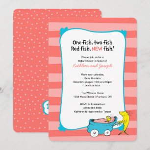 Dr. Seuss   One Fish - Girl Baby shower Kaart
