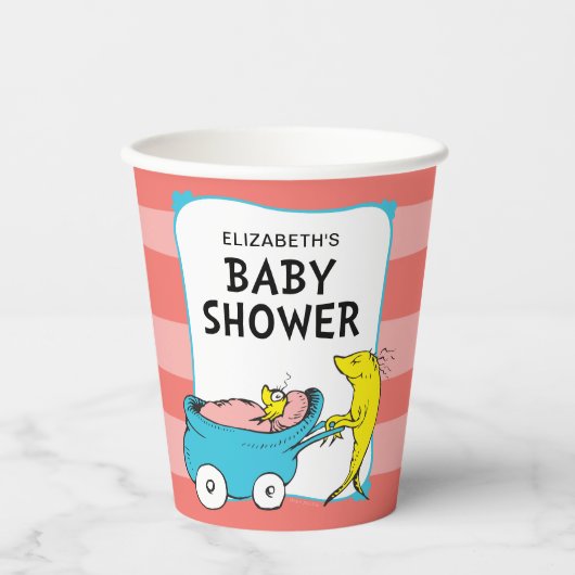 Dr. Seuss | One Fish - Girl Baby shower Papieren Bekers (Voorkant)