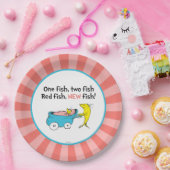 Dr. Seuss | One Fish - Girl Baby shower Papieren Bordje (Feest)