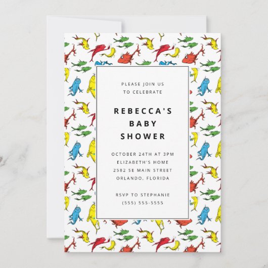 Dr. Seuss - One Fish, Two Fish | Baby Shower Kaart (Voorkant)