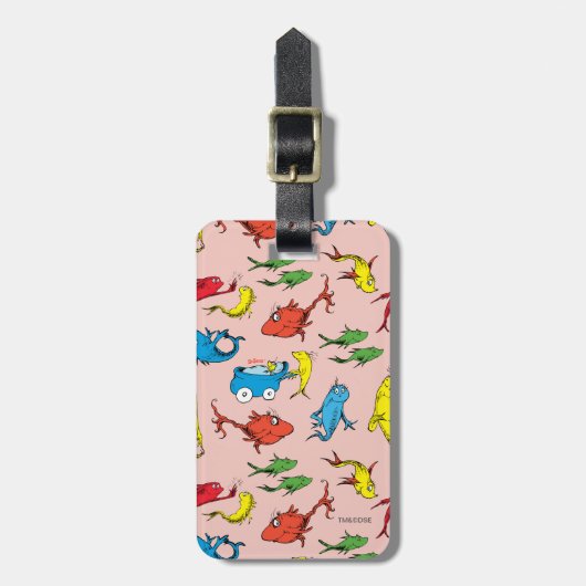 Dr. Seuss | One Fish Two Fish Patroon Bagagelabel (Voorkant verticaal)