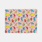 Dr. Seuss | One Fish Two Fish Patroon Fleece Deken (Voorkant (Horizontaal))