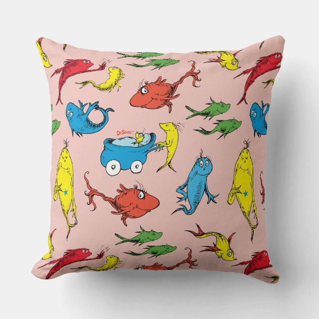Dr. Seuss | One Fish Two Fish Patroon Kussen (Voorkant)