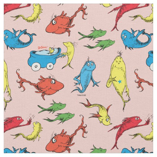 Dr. Seuss | One Fish Two Fish Patroon Stof (Close Up)