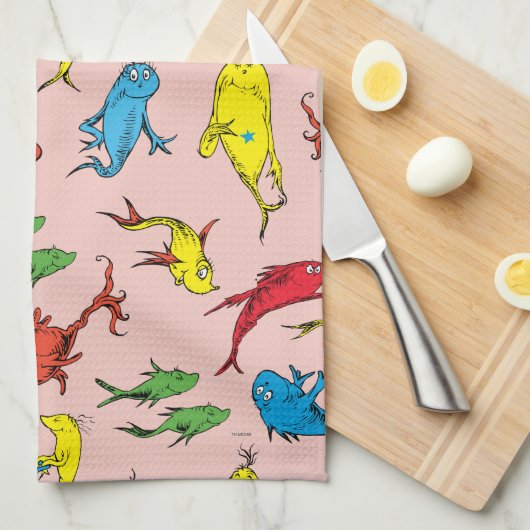 Dr. Seuss | One Fish Two Fish Patroon Theedoek (Quarter Fold)