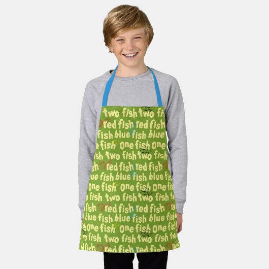 Dr. Seuss | One Fish Two Fish typografiepatroon Schort (Gedragen)