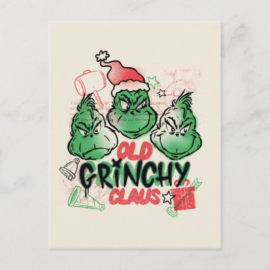 Dr. Seuss | Oude Grinch Claus Briefkaart (Voorkant)