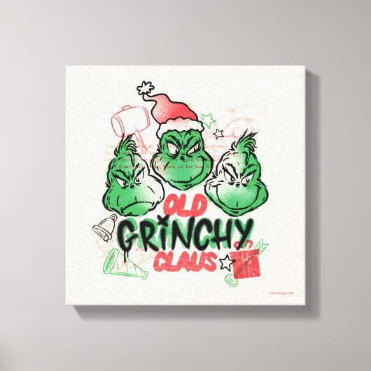 Dr. Seuss | Oude Grinch Claus Canvas Afdruk (Voorkant)