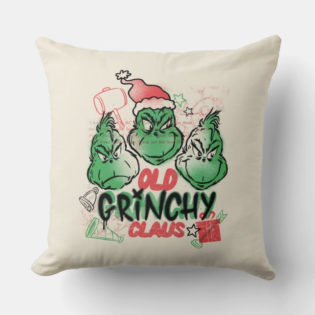 Dr. Seuss | Oude Grinch Claus Kussen (Voorkant)