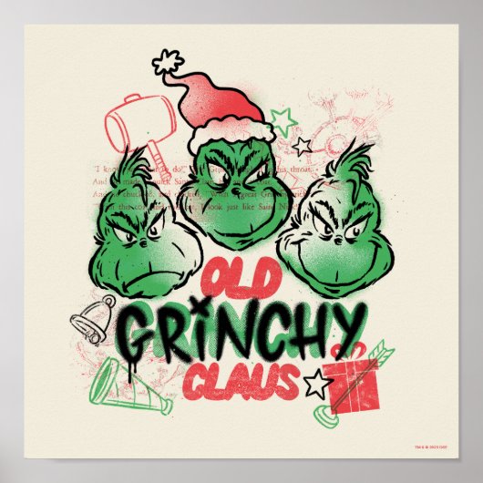 Dr. Seuss | Oude Grinch Claus Poster (Voorkant)