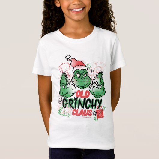 Dr. Seuss | Oude Grinch Claus T-shirt (Voorkant)