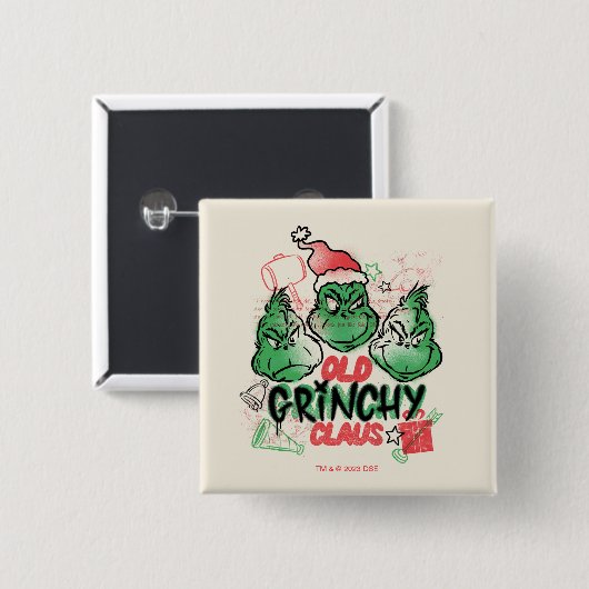 Dr. Seuss | Oude Grinch-clausule Vierkante Button 5,1 Cm (Voorkant /achterkant)