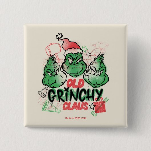 Dr. Seuss | Oude Grinch-clausule Vierkante Button 5,1 Cm (Voorkant)