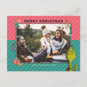 Dr. Seuss Oude Grinch familiefoto Feestdagenkaart