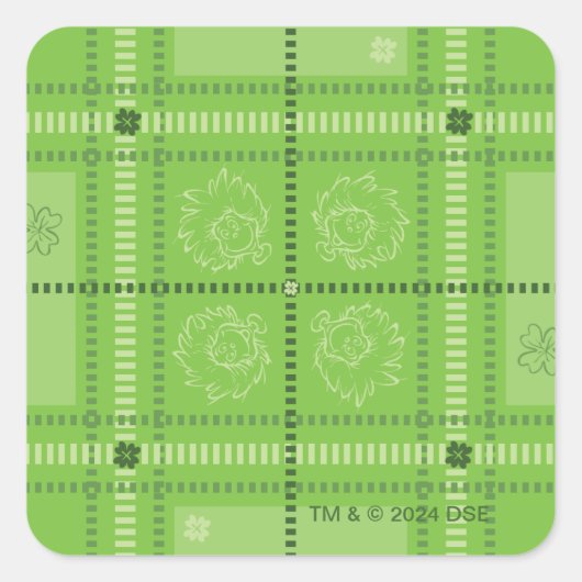 Dr. Seuss | Patroon van St. Patrick's Day Vierkante Sticker (Voorkant)