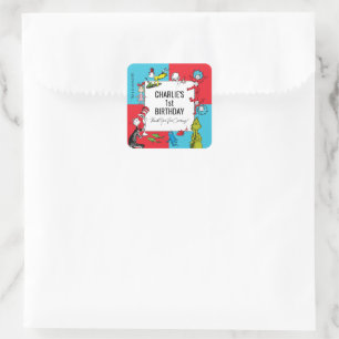 Dr. Seuss - Personages Kinderverjaardag Vierkante Sticker