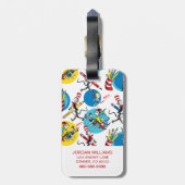 Dr. Seuss | Personages Met Potloden Patroon Bagagelabel (Achterkant verticaal)