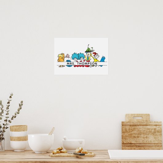 Dr. Seuss Personages & Naam van de Leraar Poster (Keuken)