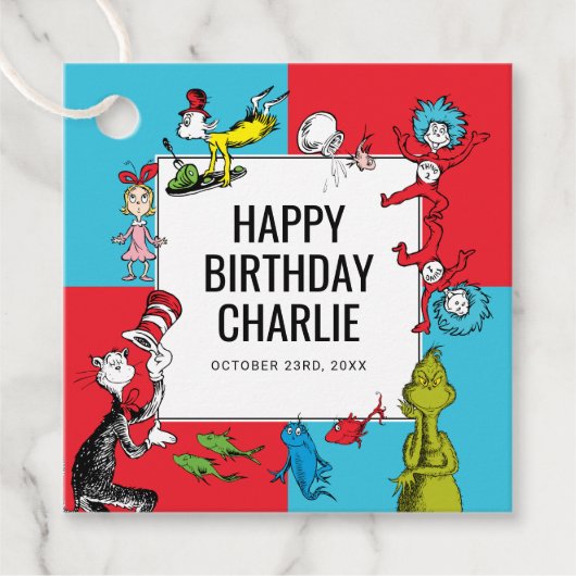 Dr. Seuss - personages | Verjaardag kinderen Bedankjes Labels (Voorkant)