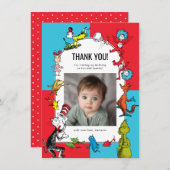 Dr. Seuss - personages | Verjaardag kinderen Bedankkaart (Voorkant / Achterkant)