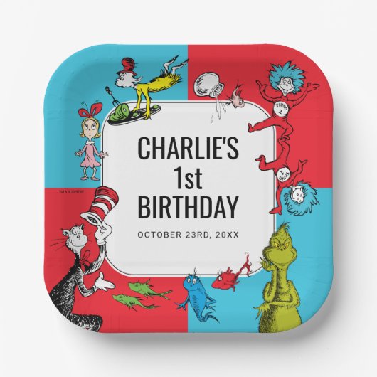 Dr. Seuss - personages | Verjaardag kinderen Papieren Bordje (Voorkant)