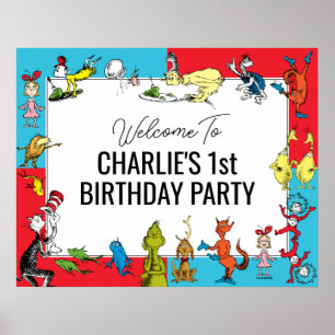 Dr. Seuss - personages   Verjaardag kinderen Poster