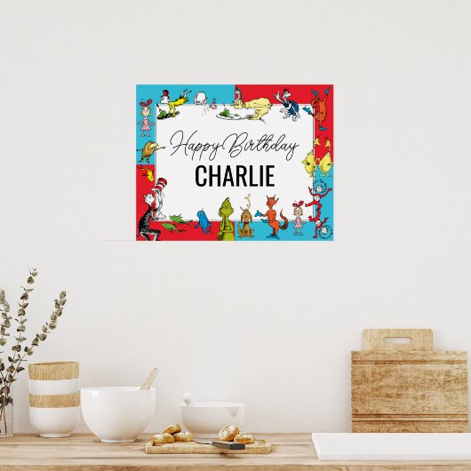 Dr. Seuss - personages | Verjaardag kinderen Poster (Keuken)