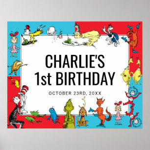 Dr. Seuss - personages   Verjaardag kinderen Poster