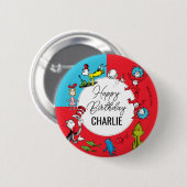 Dr. Seuss - personages | Verjaardag kinderen Ronde Button 5,7 Cm (Voorkant /achterkant)