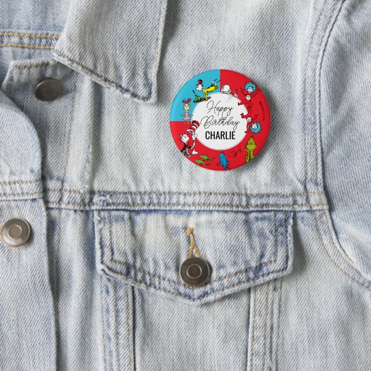 Dr. Seuss - personages | Verjaardag kinderen Ronde Button 5,7 Cm (In situ)