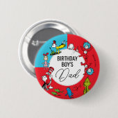 Dr. Seuss - personages | Verjaardag kinderen Ronde Button 5,7 Cm (Voorkant /achterkant)