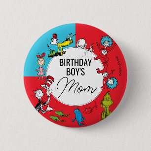 Dr. Seuss - personages   Verjaardag kinderen Ronde Button 5,7 Cm